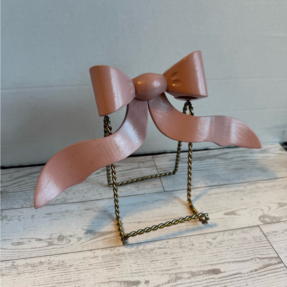 Pink Decorative Wooden Bow